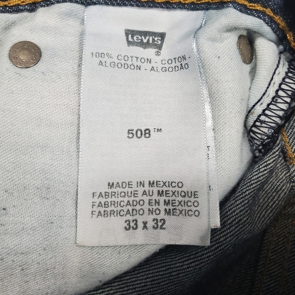 Levi's 508 Jeans Men 33x32 Regular Tapered Distressed Faded Denim Blue Casual - Picture 4 of 8